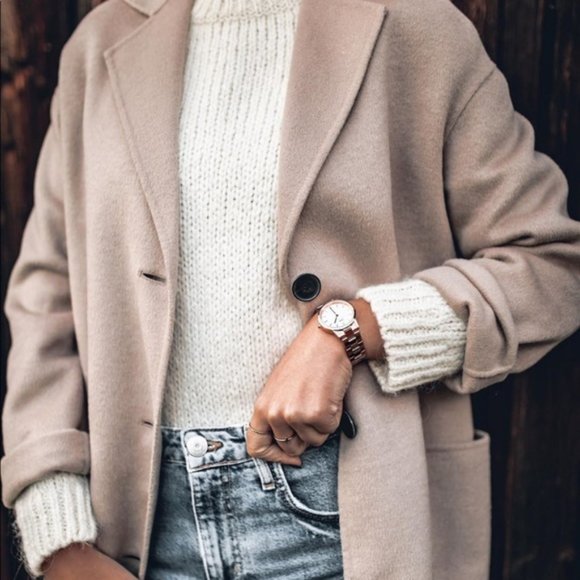 Zara Patch Pocket Wool Blend Coat - Picture 6 of 12